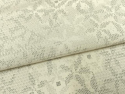 平和屋着物▽本塩沢　単衣　110亀甲　舞花文　正絹　逸品　AAAW1428fy