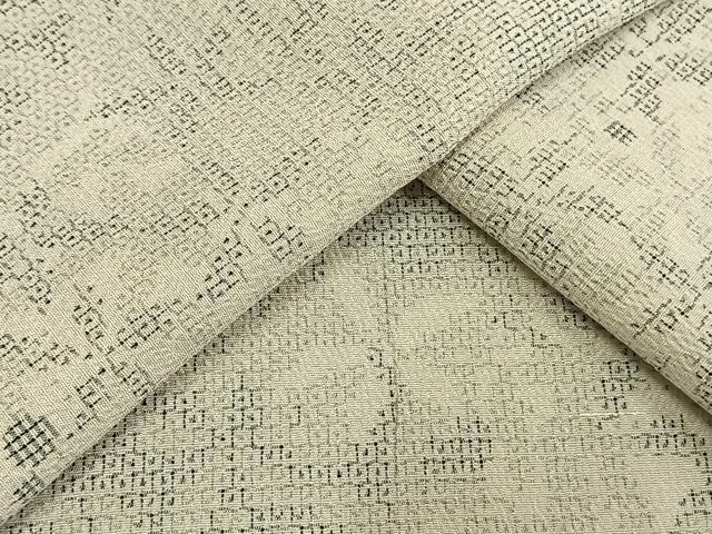 平和屋着物▽本塩沢　単衣　110亀甲　舞花文　正絹　逸品　AAAW1428fy
