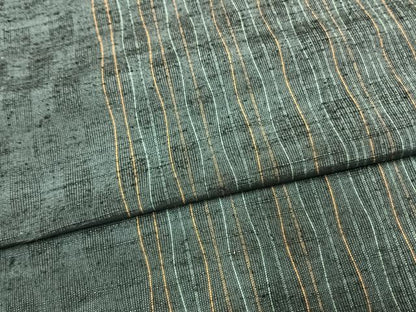 平和屋着物▽上質な紬 単衣 よろけ縞 正絹 逸品 AAAW1434fy
