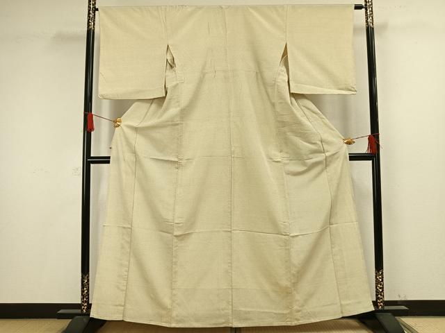 平和屋着物▽本塩沢 単衣 蚊絣 正絹 逸品 AAAW1437fy