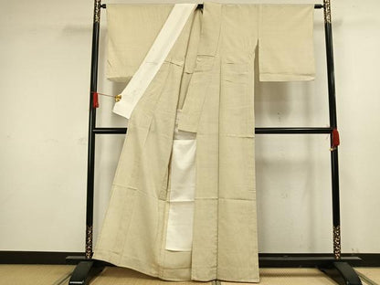 平和屋着物▽本塩沢 単衣 蚊絣 正絹 逸品 AAAW1437fy