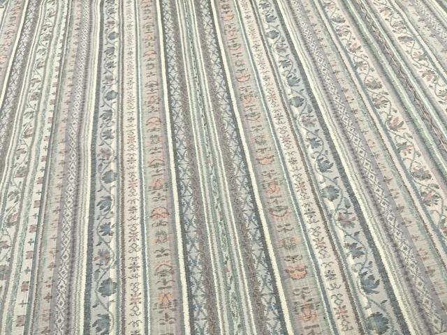 平和屋着物▽小千谷紬 単衣 草花間道 正絹 逸品 AAAW1439fy