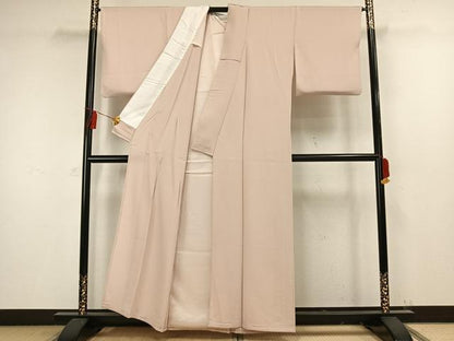 平和屋着物▽上質な色無地 単衣 薄桜色 正絹 逸品 AAAW1440fy