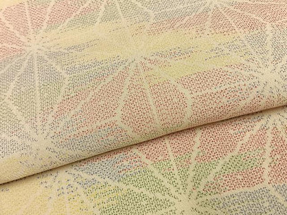 平和屋着物▽お召 単衣 麻の葉文様 正絹 逸品 未使用 AAAW1442fy
