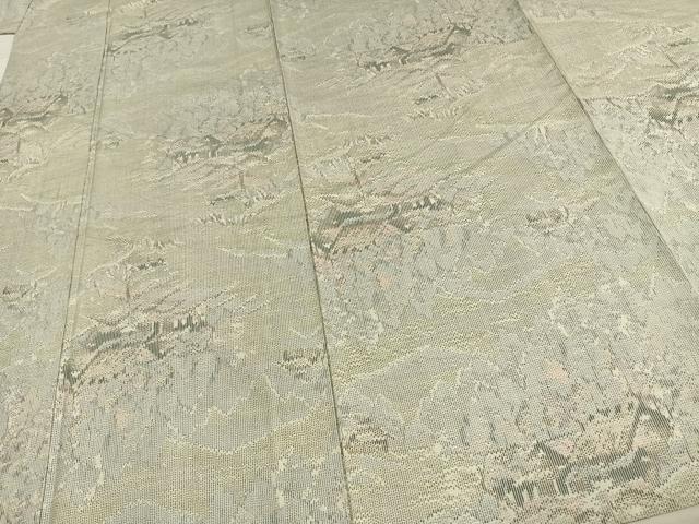 平和屋着物▽上質な紬 単衣 風景樹林文 正絹 逸品 AAAW1443fy