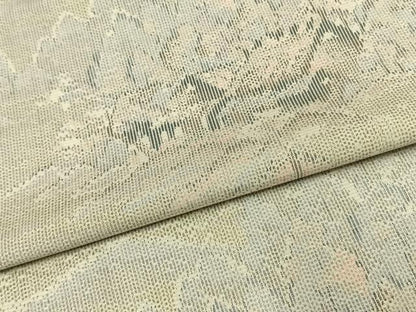 平和屋着物▽上質な紬 単衣 風景樹林文 正絹 逸品 AAAW1443fy