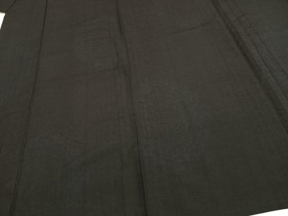 平和屋着物▽上質な紬　単衣　吉祥花文　正絹　逸品　AAAW1444fy