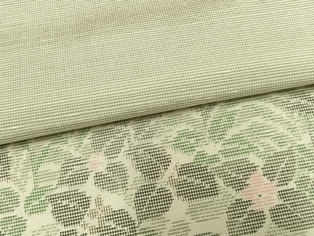 平和屋着物▽訪問着 単衣 紬地 草花文 正絹 逸品 AAAW1446fy