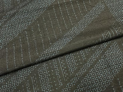 平和屋着物▽結城紬　単衣　80亀甲　斜縞　正絹　逸品　未使用　AAAW1451fy