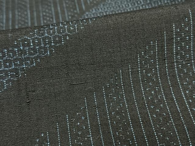 平和屋着物▽結城紬　単衣　80亀甲　斜縞　正絹　逸品　未使用　AAAW1451fy
