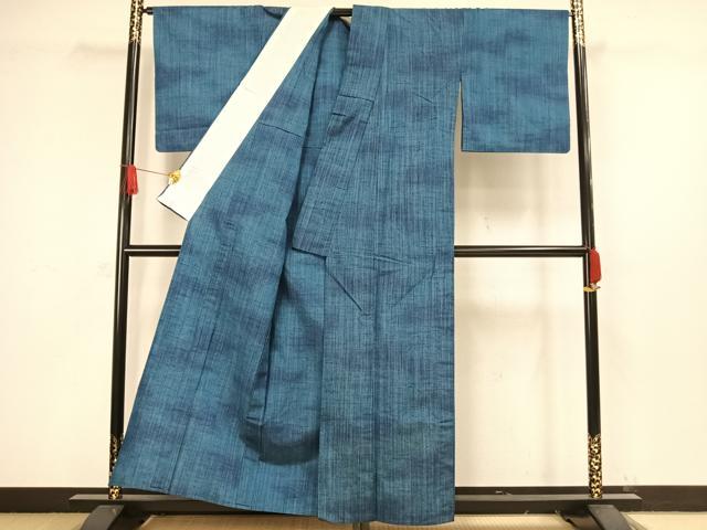 平和屋着物▽上質な紬 単衣 縞 正絹 逸品 AAAW1452fy