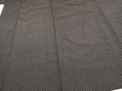 平和屋着物▽上質な紬 単衣 十字絣 正絹 逸品 AAAW1453fy