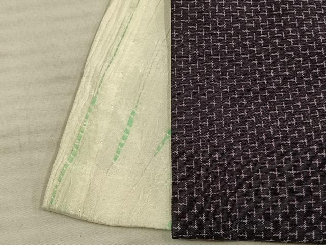 平和屋着物▽上質な紬 単衣 十字絣 正絹 逸品 AAAW1453fy