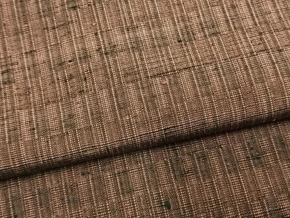 平和屋着物▽上質な紬 単衣 横段文 正絹 逸品 AAAW1456fy