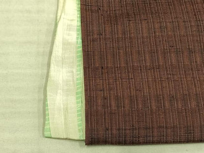 平和屋着物▽上質な紬 単衣 横段文 正絹 逸品 AAAW1456fy