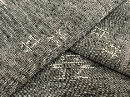 平和屋着物▽上質な紬　単衣　幾何学文　正絹　逸品　AAAW1458fy