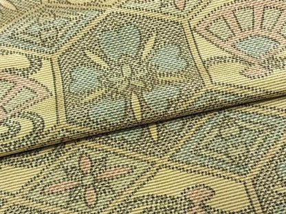 平和屋着物▽上質な紬 単衣 亀甲花文 正絹 逸品 AAAW1459fy