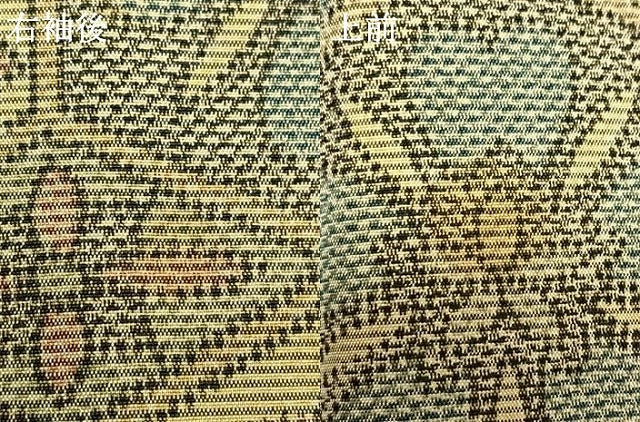 平和屋着物▽上質な紬 単衣 亀甲花文 正絹 逸品 AAAW1459fy