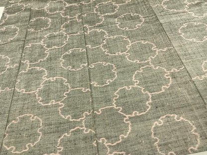 平和屋着物▽上質な紬 単衣 雪輪文 正絹 逸品 AAAW1460fy