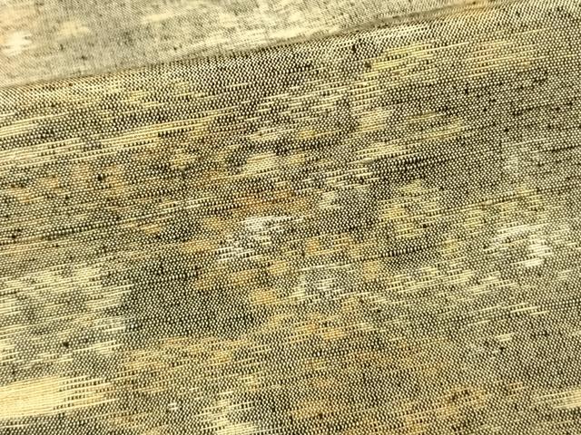 平和屋着物▽上質な紬 単衣 草花文 正絹 逸品 AAAW1461fy