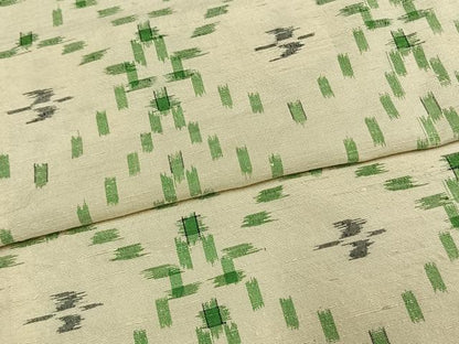 平和屋着物▽上質な紬　単衣　琉球絣　正絹　逸品　AAAW1462fy