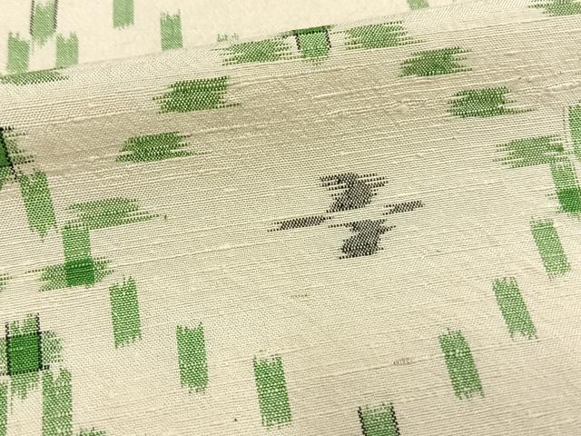 平和屋着物▽上質な紬　単衣　琉球絣　正絹　逸品　AAAW1462fy