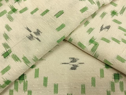 平和屋着物▽上質な紬　単衣　琉球絣　正絹　逸品　AAAW1462fy
