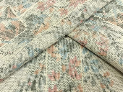 平和屋着物▽上質な紬 単衣 色紙草花文 正絹 逸品 未使用 AAAW1467fy