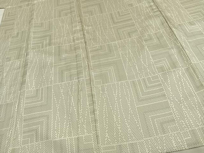 平和屋着物▽上質な紬 単衣 色紙文 正絹 逸品 AAAW1471fy
