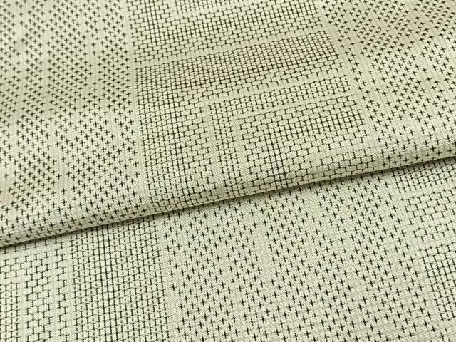 平和屋着物▽上質な紬 単衣 色紙文 正絹 逸品 AAAW1471fy