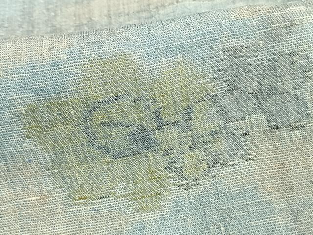 平和屋着物▽上質な紬 単衣 草花文 正絹 逸品 AAAW1473fy