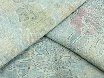 平和屋着物▽上質な紬 単衣 草花文 正絹 逸品 AAAW1473fy