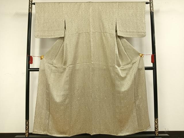 平和屋着物▽上質な小紋　単衣　絞り　あられ文　正絹　逸品　AAAW1479fy