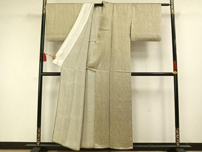 平和屋着物▽上質な小紋　単衣　絞り　あられ文　正絹　逸品　AAAW1479fy