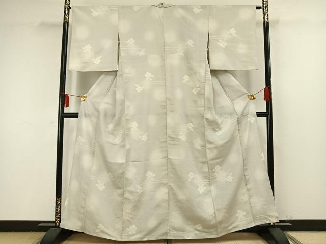 平和屋着物▽本塩沢 単衣 110亀甲 草花文 正絹 逸品 AAAW1480fy