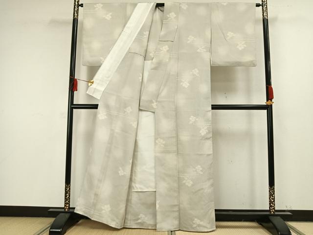 平和屋着物▽本塩沢 単衣 110亀甲 草花文 正絹 逸品 AAAW1480fy