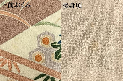 平和屋着物▽訪問着 単衣 風景草花文 正絹 逸品 AAAW1483fy