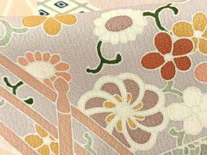 平和屋着物▽訪問着 単衣 風景草花文 正絹 逸品 AAAW1483fy