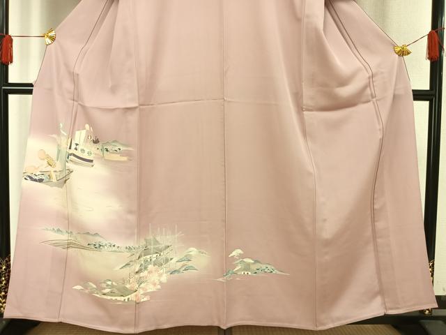 平和屋着物▽訪問着 単衣 風景文 金彩 正絹 逸品 AAAW1484fy