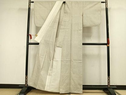 平和屋着物▽本場大島紬　単衣　白大島　150亀甲　幾何学文様　正絹　逸品　AAAW1489fy