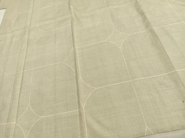 平和屋着物▽本場大島紬　単衣　白大島　150亀甲　幾何学文様　正絹　逸品　AAAW1489fy