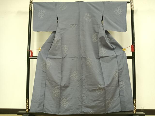 平和屋着物▽上質な紬 単衣 割付文 正絹 逸品 AAAW1496fy