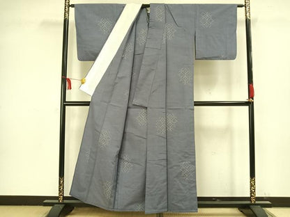 平和屋着物▽上質な紬 単衣 割付文 正絹 逸品 AAAW1496fy