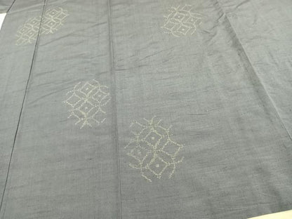 平和屋着物▽上質な紬 単衣 割付文 正絹 逸品 AAAW1496fy