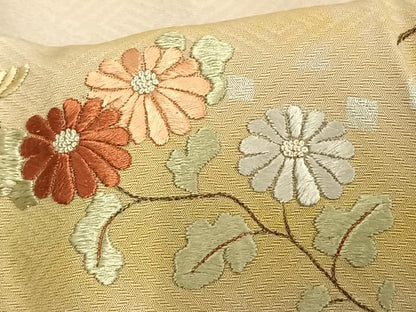 平和屋着物▽訪問着　単衣　中国三大刺繍　相良刺繍　枝花文　暈し染め　金糸　銀彩　正絹　逸品　AAAW1497fy
