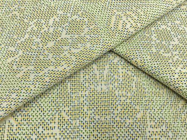 平和屋着物▽上質な紬　単衣　草花文　正絹　逸品　AAAW1498fy