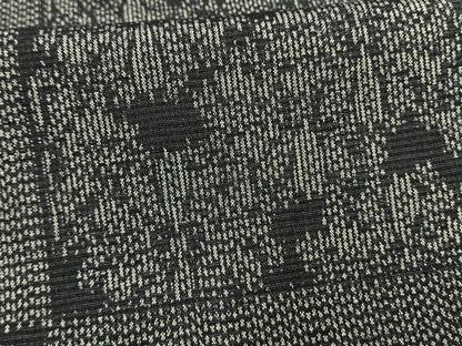 平和屋着物▽上質な紬 単衣 色紙花文 黒地 正絹 逸品 未使用 AAAW1499fy
