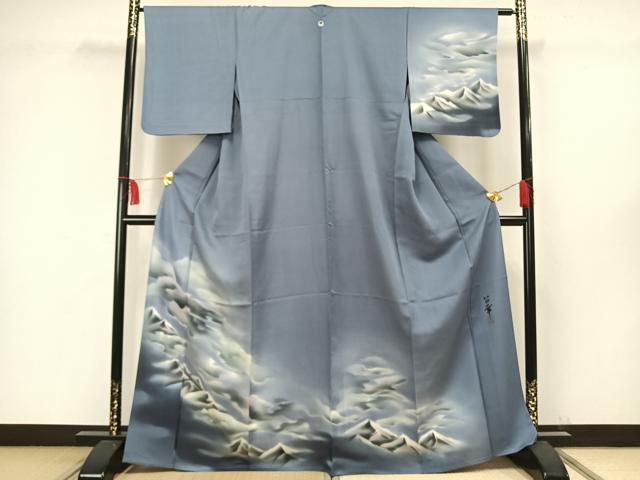 平和屋着物▽訪問着 単衣 作家物 風景文 暈し染め 正絹 逸品 AAAW1500fy