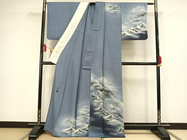 平和屋着物▽訪問着 単衣 作家物 風景文 暈し染め 正絹 逸品 AAAW1500fy