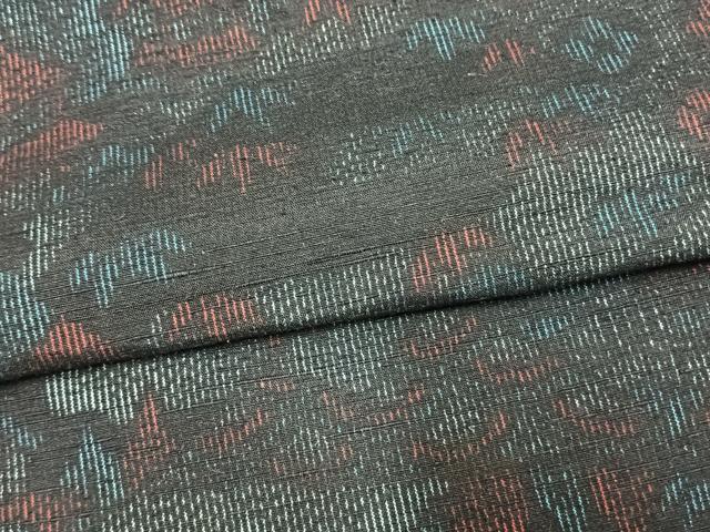 平和屋着物▽結城紬　単衣　切嵌文　証紙付き　正絹　逸品　AAAW1504fy
